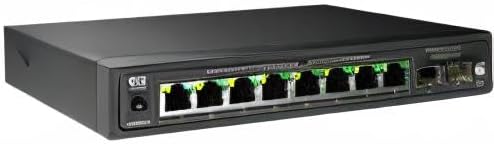 DBIT 10-Port Gigabit Network Switch with 8 PoE+ Ports @125W with 2 Combo SFP Slots, Unmanaged PoE Switch, 802.3af/at Compliant, Desktop/Wall-Mount, Plug & Play, VLAN Mode, Metal Case Fanless (WS2082A)