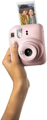 Fujifilm Instax Mini 12 Instant Camera Blossom Pink Bundle with Fuji Instax Mini Film Value Pack (100 Sheets) + Protective Carrying Case + Photo Album + Microfiber Cleaning Cloth