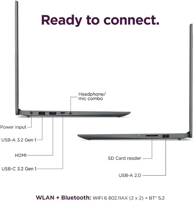 Lenovo IdeaPad 15.6" Laptop, Windows 11 Pro with 1-Year Microsoft Office 365 Included, Intel Celeron N4500, PLUSERA Earphones (Cloud Gray, 36GB RAM | 2.6TB Storage)