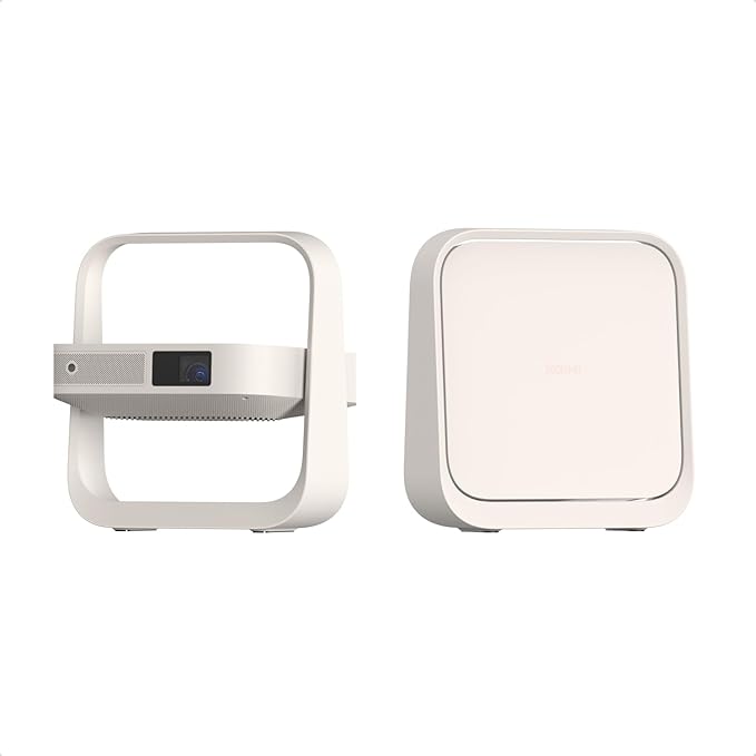 XGIMI Elfin Flip Plus Portable Projector, Google TV with Licensed Netflix, 500 ISO Lumens, 1080P Resolution Home Projector, Build-in Adjustable Stand, Lightweight and Compact Design, Screen Adaption