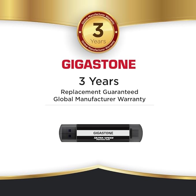Gigastone 500GB Gaming External SSD, USB-C & USB-A, 1,050MB/s, PS5, iPhone15, Mac, Laptop, Smartphone SSD Backup Hard Drive