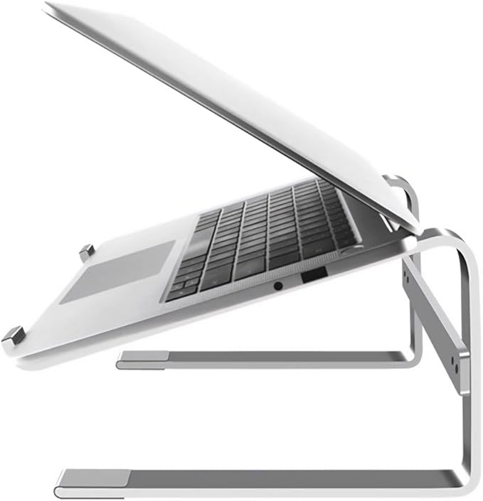 MMOBIEL Laptop Stand Tall - Riser 10 to 18 inches - Ventilated Holder Universal - Laptop Stand for Desk Compatible with MacBook, Notebook, ASUS and More - Incl. Tools - Aluminum