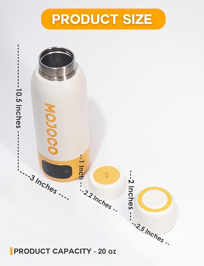 Mojoco Portable Electric Kettle - 20oz Leak Proof Travel Kettle for Coffee, Tea - Vacuum Insulated Stainless Steel Portable Water Boiler - Small Water Heater for RV, Camping