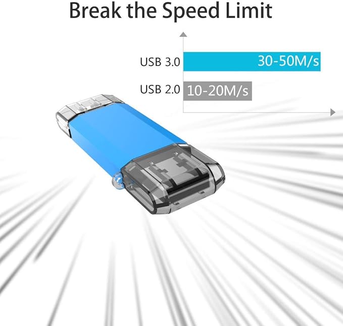 KOOTION 64GB USB C Flash Drive 3.0, OTG USB Stick 2 in 1 Thumb Drive, Type C Memory Stick for Samsung/Huawei/MacBook/Chromebook, up to 90 MB/s