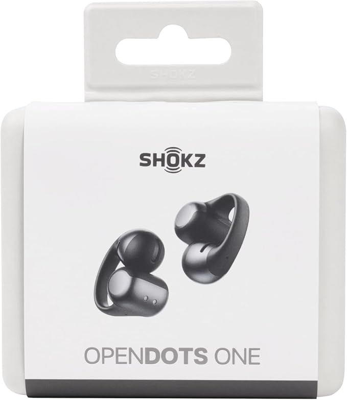 SHOKZ OpenDots ONE - Open-Ear Headphones - Wireless Bluetooth Earbuds with Microphone - Secure, Lightweight, Clip-On Fit - Premium Dolby Audio - Water Resistant - Fast Charging - Up to 40 hrs Playtime