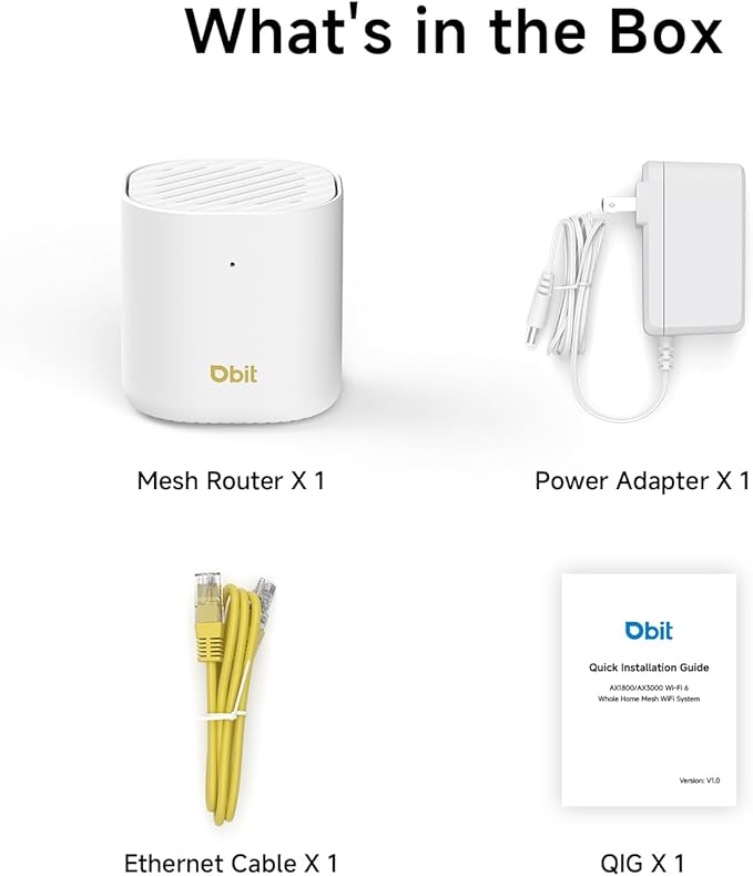 DBIT AX3000 WiFi 6 Mesh Wi-Fi System | 2,500 Sq Ft Coverage & 150 Devices | Dual-Band, Seamless Roaming, Parental Controls | Standalone Router or Mesh Add-On Node | 2 Gigabit Ports (D-MAX6, 1-Pack)