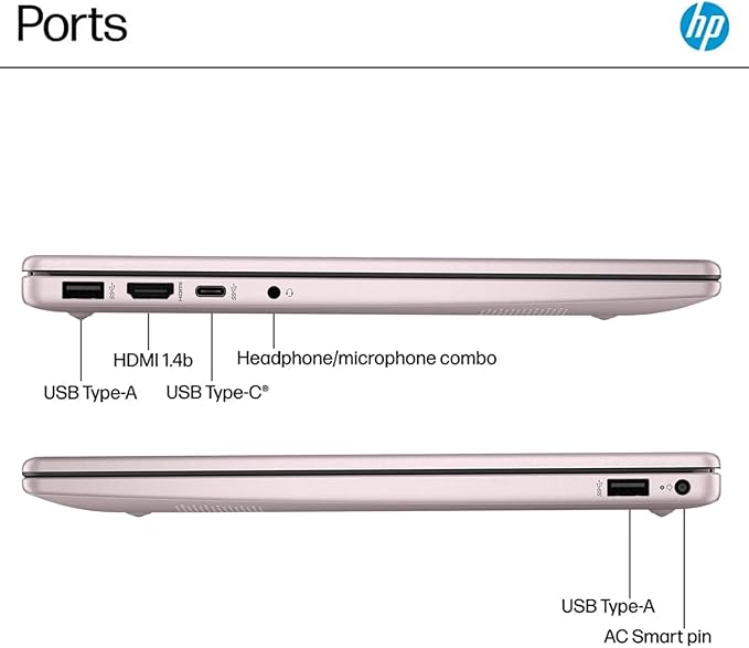 HP Ultrabook, Intel CPU, 32GB RAM, 1.6TB Storage (128GB OnBoard w/ 512GB Portable Drive + 1TB OneDrive), Up to 12 hrs Battery Life, Windows 11 Pro, Tranquil Pink, w/WOWPC 3-in-1 Bundle