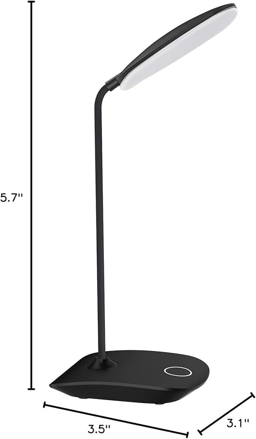 DEEPLITE LED Desk Lamp with Flexible Gooseneck 3 Level Brightness, Battery Operated Table Lamp 5W Touch Control, Compact Portable lamp for Dorm Study Office Bedroom, Eye-Caring and Energy Saving