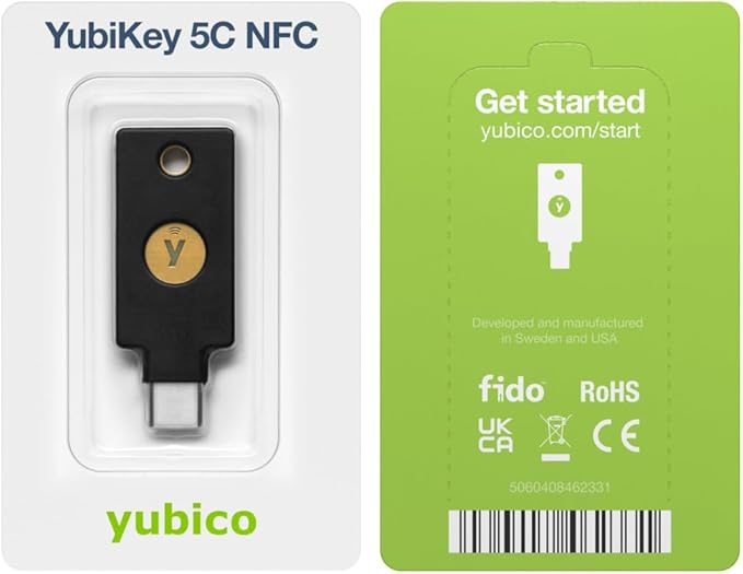 Yubico - YubiKey 5C NFC - Two-Factor authentication (2FA) Security Key, Connect via USB-C or NFC, FIDO Certified - Protect Your Online Accounts