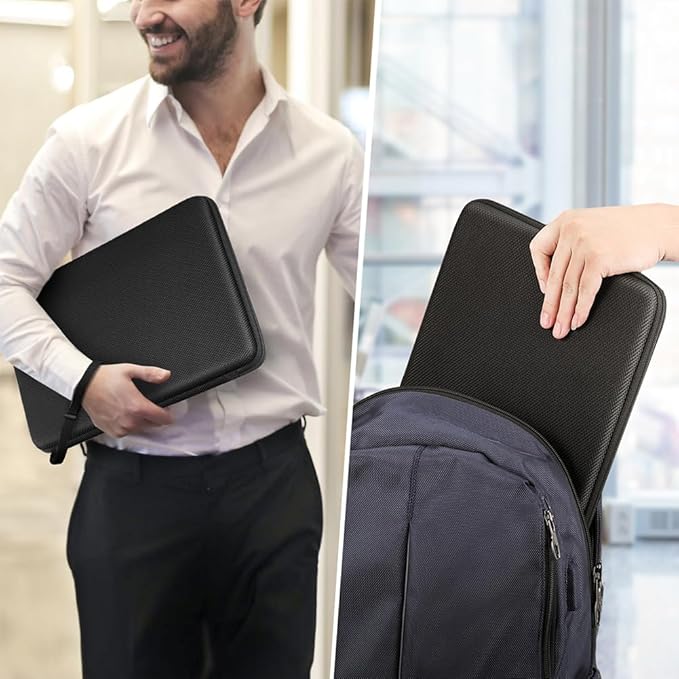 FINPAC 15.6-inch Hard Laptop Sleeve Case Compatible with 15.6 Inch Acer Aspire, Shockproof Computer Carrying Case for 15.6 Inch HP Dell Razer Samsung Laptop Chromebook, Black