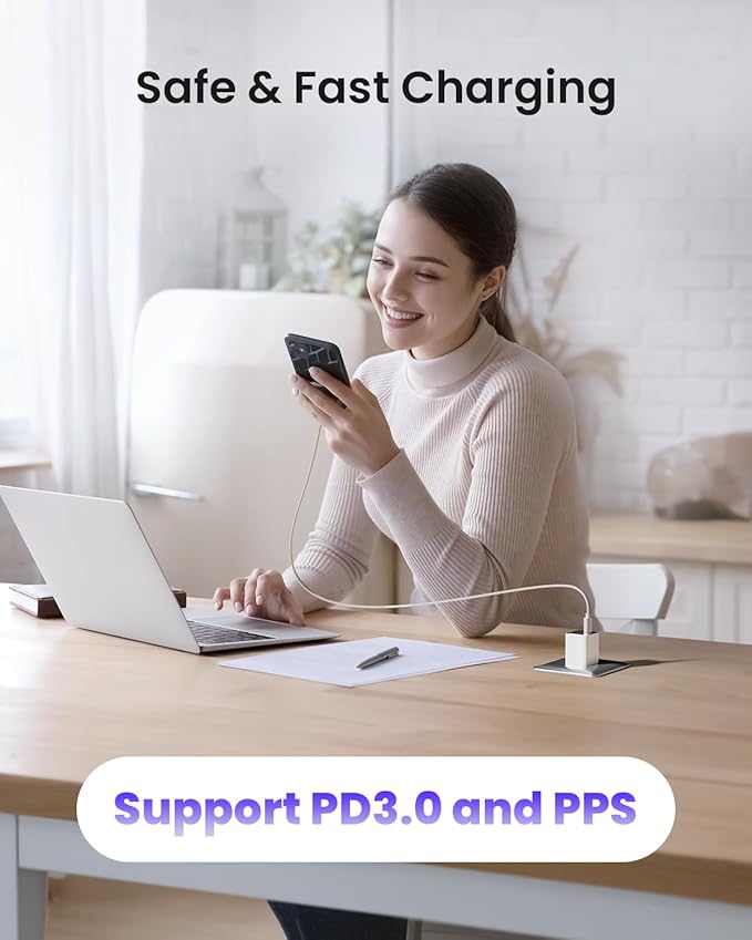 30W USB C Charger Block, Compact Wall Charger with GaN III Tech, PD3.0 PPS QC4.0 Fast Foldable Charger for iPhone 16 15, Galaxy, Pixel, iPad, AirPods,MacBook Air