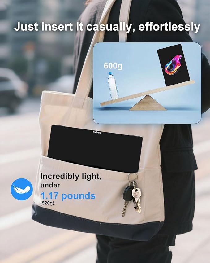 Portable Touchscreen Monitor for Mac, 13.3inch 2.5K 350nit 227 PPI Ultra-Thin Touch Screen Monitor, USB-C Plug & Play Travel Screen for Windows/Android/Switch(Stylus not Included)