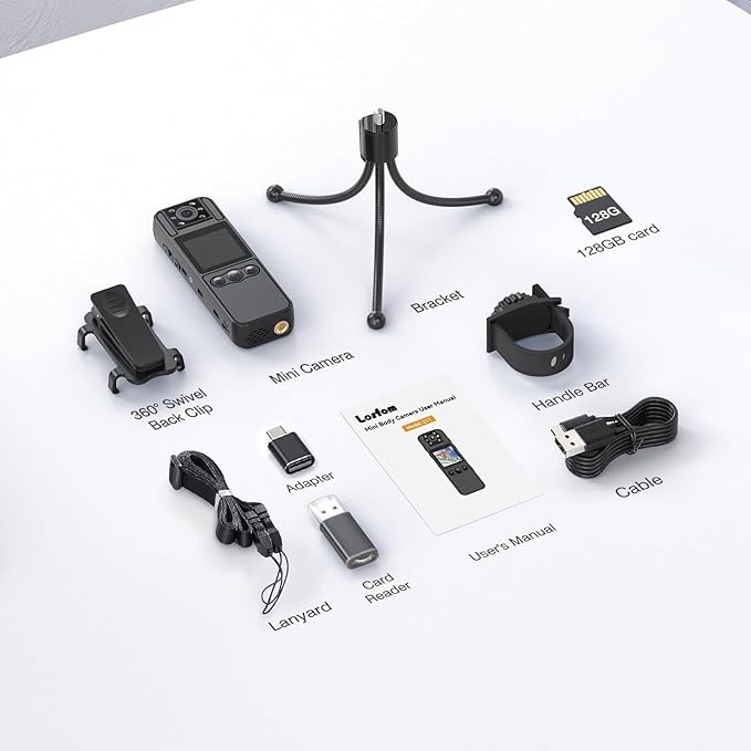 Z11 4K Body Camera with Audio and Video Recording, 256GB Small Body Cam with 180° Rotating Lens, 6HR Battery & Night Vision, Wearable Camera for Pet, Home, Office, Security Police Law Enforcement