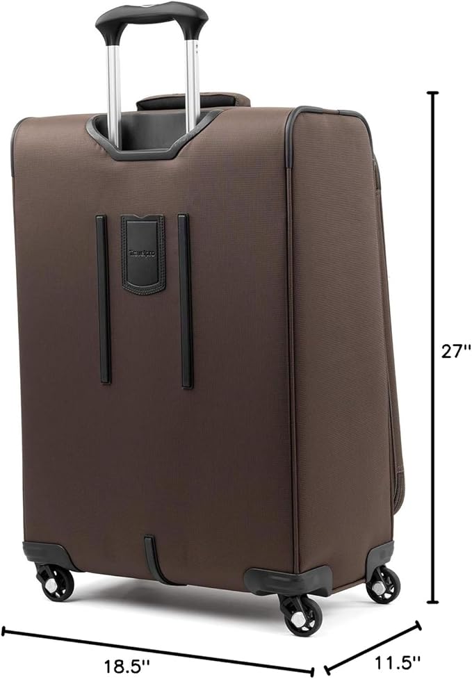 Travelpro Maxlite 5 Softside Expandable Checked Luggage with 4 Spinner Wheels, Lightweight Suitcase, Men and Women, Mocha, Checked Medium 25-Inch