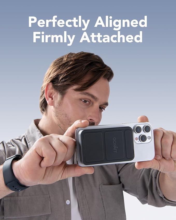 All-in-one 10000mAh MagSafe Compatible Battery Pack Portable Power Bank with Foldable Stand Magnetic Power Bank, Compatible with iPhone 17/16/15/14/13/12, Apple Watch and AirPods