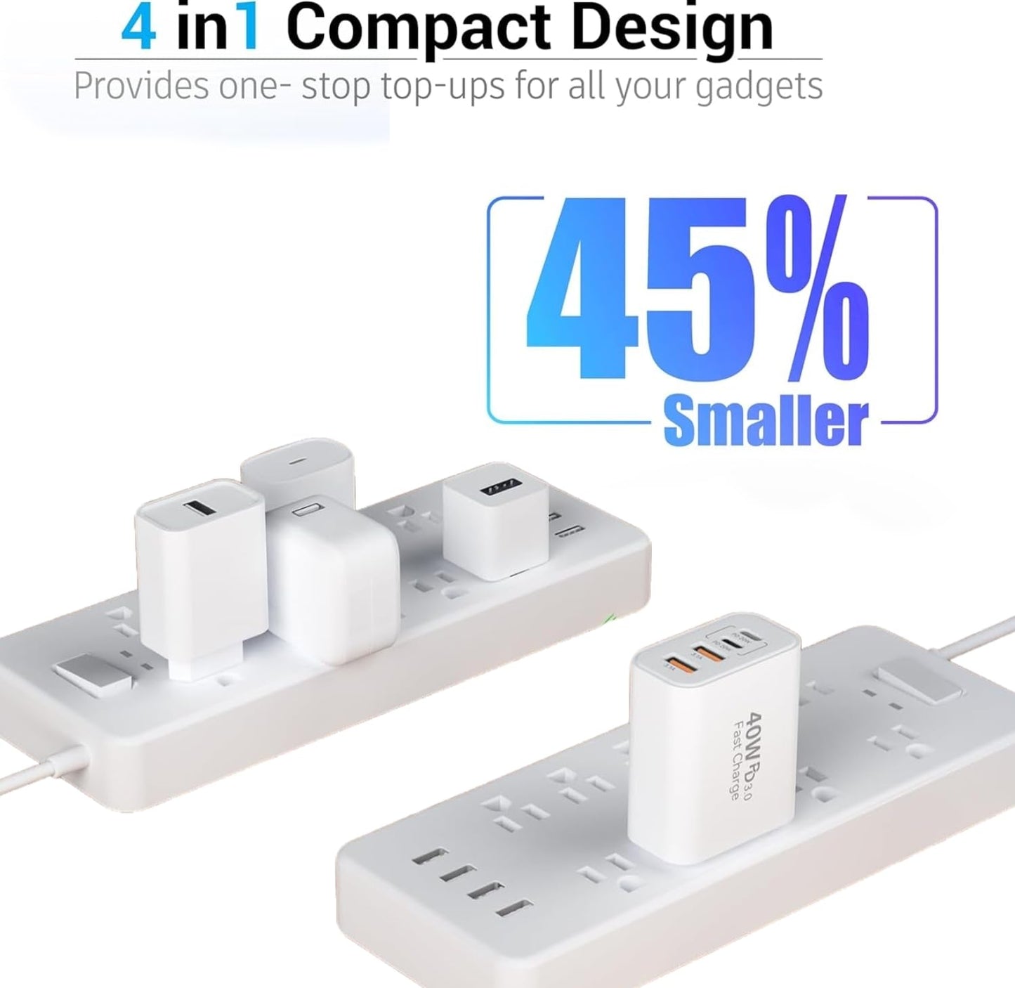 2Pack iPhone 17 16 15 Pro Max Fast Charging Block,6FT USB C to C Woven Cable Cord 40W USB C Apple Charger 4 Port PD&AC Charger Block Fast Charging for iPhone 17 Air/16e/17/16 /15 Plus/Pro/Pro Max/iPad