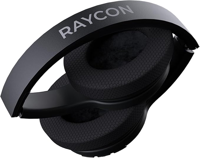 Raycon Fitness Headphones - Wireless Over-Ear-Headphones with 45 Hours of Battery, Active Noise Cancellation, Awareness Mode, 3 Quick Swap Ear Cushions, IPX4 Water Resistance (Black)
