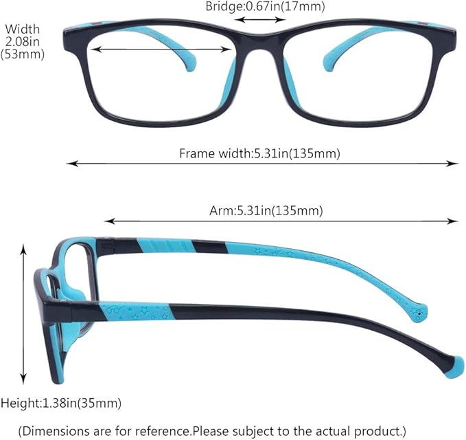 Outray Kids Blue Light Glasses for Teens Anti Eyestrain Computer Gaming Blue Light Glasses for boys Age 7-15