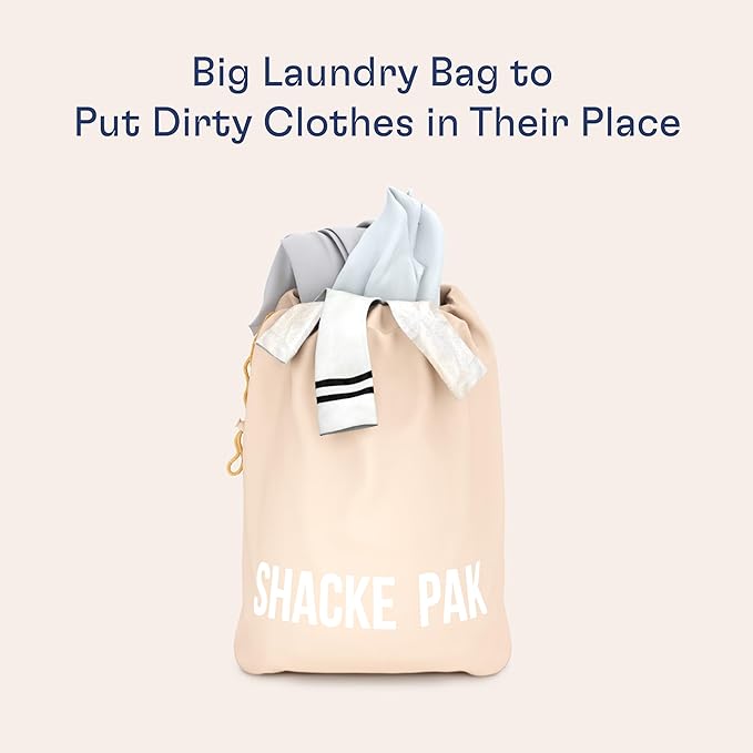 Shacke Premium 5 Packing Cubes Set - Lightweight Mesh Travel Luggage Organizers with Laundry Bag, 5-Piece Suitcase Storage System (Cream)