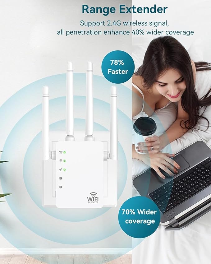 WiFi Extender, WiFi Extender Signal Booster, WiFi Booster, Covers Up to 12880 Sq.ft and 105 Devices, Dual Band Wireless Repeater, WiFi Repeater, WiFi Extenders Signal Booster for Home