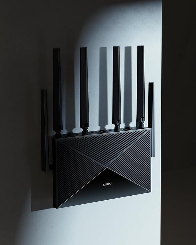 Cudy Tri-Band WiFi 7 BE11000 Router, 6-Stream 10 Gbps, 4 × 2.5G Ports, Up to 11000Mbps, VPN Server and Client, Cudy APP and Mesh, 6 × High-gain Antennas, WR11000