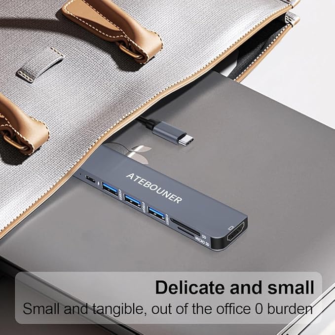 MacBook Adapter Multiport USB c hub multiport Adapter MacBook USB Adapter USB hub USB c 7 in 1 usbc dongle with 4K HDMI 100W PD USB 3.0 hub with sd Card Reader usbc hub USB Adapter for MacBook Air