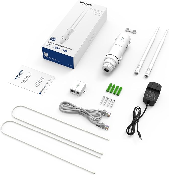 N300 Outdoor WiFi Extender Signal Booster, WAVLINK Access Point/Repeater/Range Extender with Passive PoE, 15KV ESD, 4KV Lightning Protection, Support AP/Repeater/Router Mode for Farm,Yard