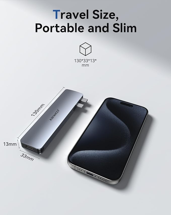 USB C Adapter HDMI USB Multiport Hub,8 in 2 Accessories with 4K@60hz HDMI,Thunderbolt 3,USB C and 3 USB A 3.0 Data Ports SD TF Card Reader, Audio (Grey)