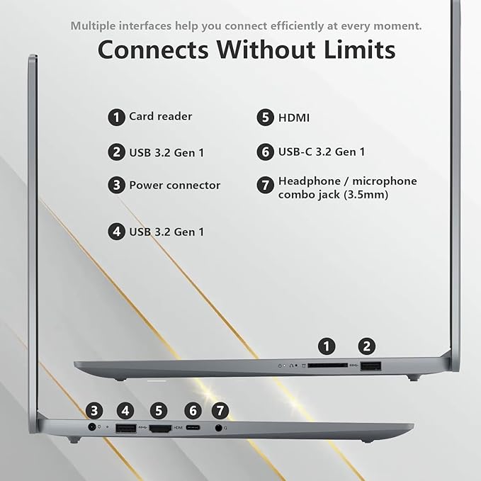 Lenovo IdeaPad Slim 3 Laptop, 15.6" FHD Display, AMD Ryzen 5 5625U, 16GB RAM, 2TB SSD, Backlit KB, SD Card Reader, Webcam, HDMI, Wi-Fi 6, Win 11 Home, Bundle with Thunderobot ML101 Wireless Mouse