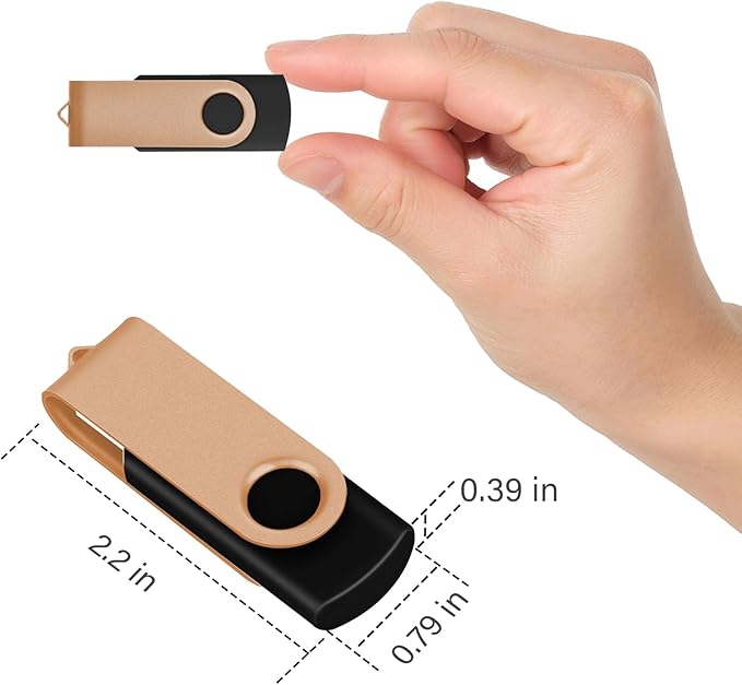 EASTBULL 4GB USB Flash Drive Bulk Thumb Drives 10 Pack with Lanyards USB 2.0 Memory Sticks Zip Drive Pen Drive for Storage and Backup Gold 10PCS 4GB