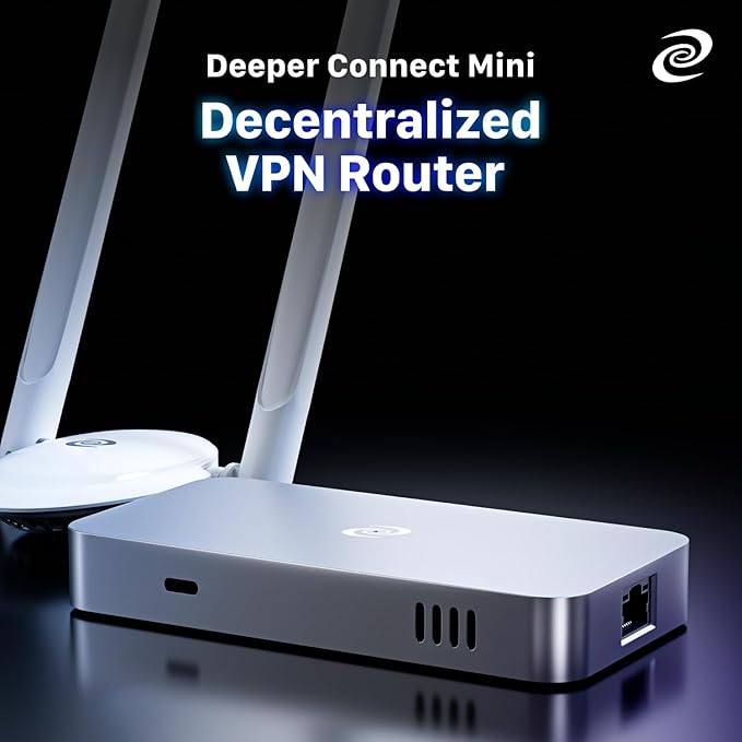Deeper Connect Mini Decentralized VPN Router Lifetime Free for Travel Home Enterprise-Level Cybersecurity Wi-Fi Router with Dual Antennas Wi-Fi Adapter