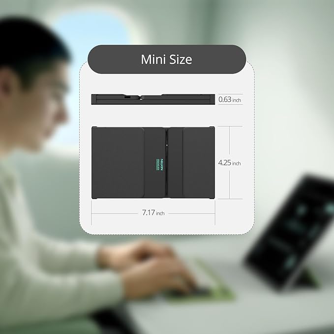 Nillkin Pocket Foldable Keyboard with Touchpad & Wireless Bluetooth, Portable Travel Keyboard for Home or Mobile Office Replaces Keypads and Mouse Combo, Compatible with iPad, Laptop, Tablet - Black
