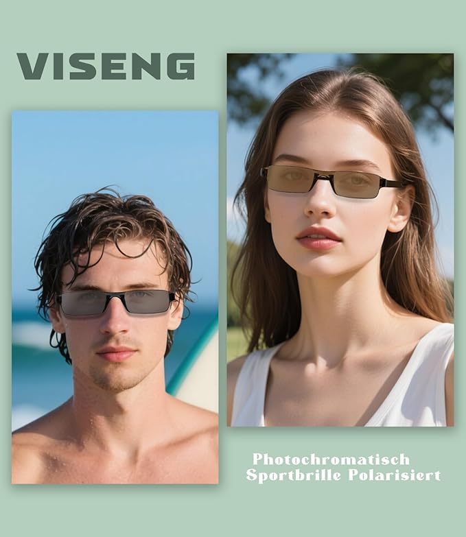 Viseng 3-in-1 Blue Light Reading Glasses & Sunglasses - Ultra-Light Rimless Readers for Men/Women, HD Vision Indoor/Outdoor + UV400 Protection (Frameless Design)+3.0