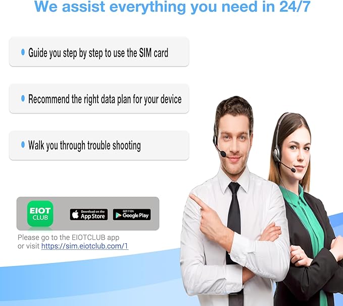 EIOTCLUB Prepaid SIM Card | 5G/4G LTE - USA Compatible with Nationwide Networks for Unlocked IoT Device(NOT for Voice/Text Service. for Data Use Only) (2GB 30DAY)