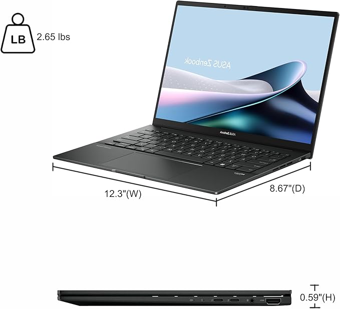 ASUS Zenbook 14 Creator Laptop 14" WUXGA Lumina OLED Touch (100% DCI-P3, 500nits HDR) Intel 16-core Ultra 7 255H (Up to 13 Tops) 16GB RAM 1TB SSD for Business Professional Win11 ICP Hub w/Copilot AI