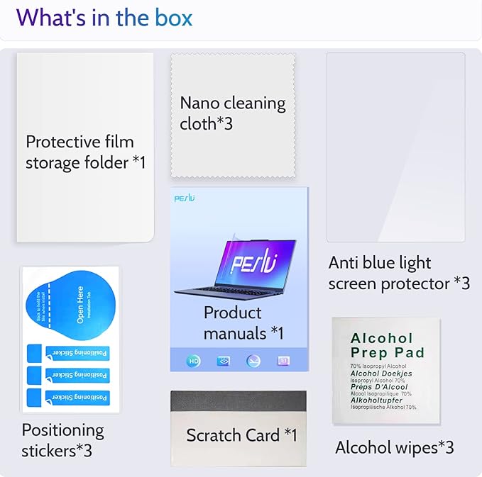 3 Pcs 17.3" Anti Blue Light Screen Protector Compatible With Lenovo Hp Dell Acer Asus Samsung etc Laptop-16:9 Aspect, 17.3 Inch Computer Monitor Glare Filter Uv Blocker Shield Cover Eye Protection