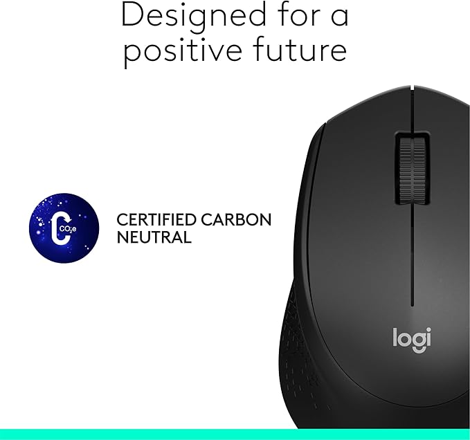 Logitech M330 SILENT Wireless Mouse, 2.4GHz with USB Receiver, Optical Tracking, Quiet & Lightweight, Long Battery Life, for PC, Mac, Laptop, Chromebook - Black