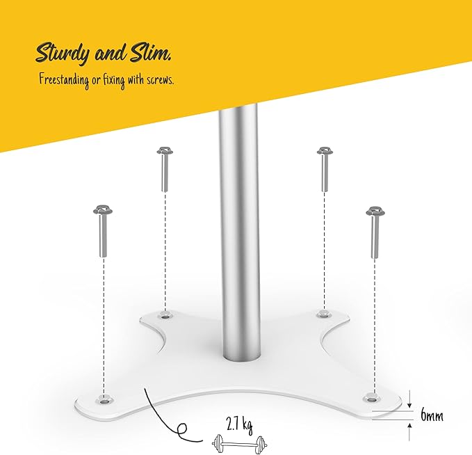 Tablet Floor Stand Anti-Theft Adjustable - Compatible with 10.9" iPad 10th, Pro 11" 1 2 3 4, Air 4 5, Air 11", iPad 11"(A16) - BSF302A