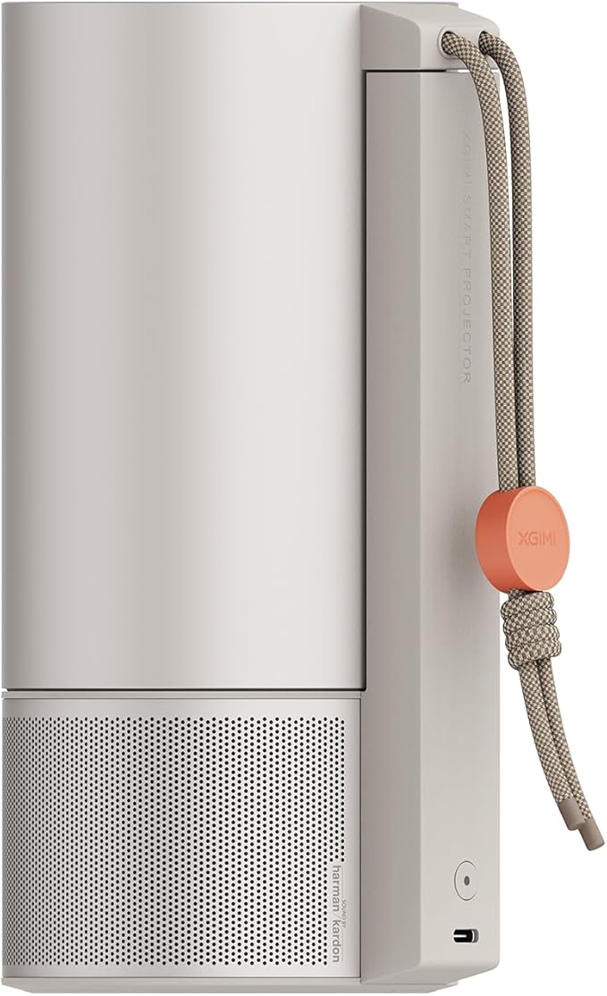 XGIMI MoGo 3 Pro NEW Outdoor Projector with PowerBase Stand, 2.5hrs Battery, Google TV with Licensed Netflix, Build-in Adjustable Stand, 450 ISO Lumens, ISA 2.0, 2 x 5W Harman Kardon