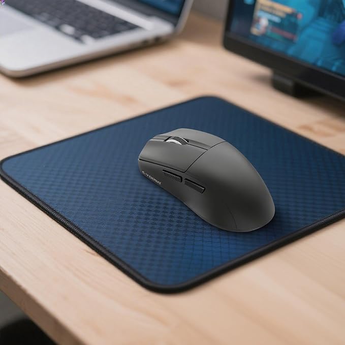 XuanGui Wireless Gaming Mouse,2.4G/BT/USB-C Wired,5-Level DPI 4000 Max,50g Lightweight,1000Hz Polling Rate,Macro Program,Side Buttons,44-Hour Battery Life,For Laptop/PC/Computer/Mac/Tablet (Black-1)