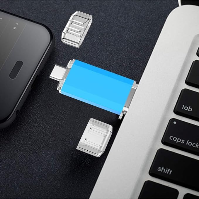 KOOTION 256GB USB C Flash Drive Dual USB 3.0 + Type C Thumb Drive OTG Jump Drive 2 in 1 Memory Stick for Smartphone/Laptop/Tablet/iPhone 15 - Blue