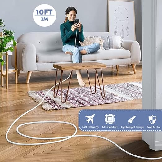 Fast Charger iPhone,10FT iPhone Charger,Long 10Feet Fast Apple Charger USB C to Lightning Cable Cord 2Pack Type C Wall Charger Box Block Plug for iPhone 14/14 Pro Max/14 Plus/13/13 Mini/12/11/X/XR/SE