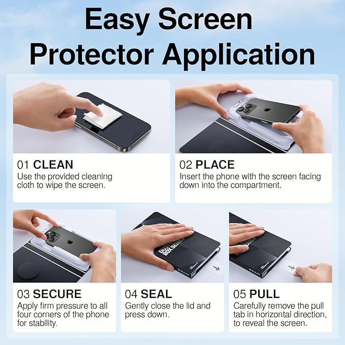 SMARTDEVIL 3 Pack Screen Protector for iPhone 16 Plus, Bubble-and-Dust-Free Box, HD Tempered Glass, Military Grade Shatterproof & Ultra Durable, Easy Installation