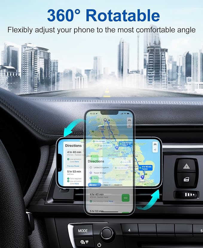 Beeasy Wireless Car Charger, 15W Fast Charging Auto Clamping Car Charger Cell Phone Holder Mount Vent for iPhone 15 14 13 12 Pro Max 11 XR XS X, Samsung Galaxy S24 Ultra S23 S22 S21+ Note 20, etc