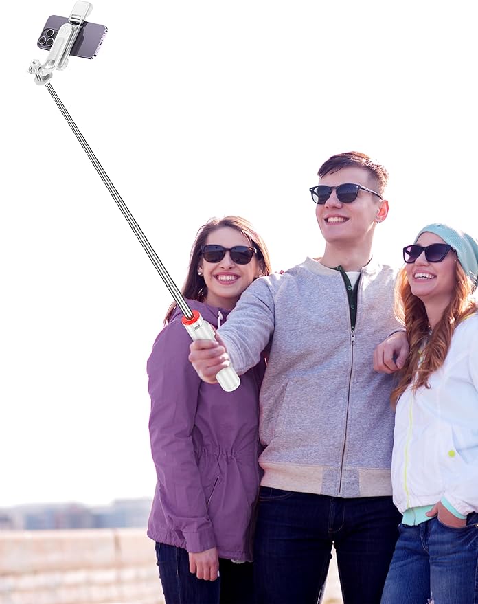 Selfie Stick Tripod with 2 Light, 3 Light Modes & 6 Brightness Levels Extendable Phone Tripod with Detachable Remote & Phone Holder, Portable Camera Tripod Compatible with iphone16 15 14 13/Android
