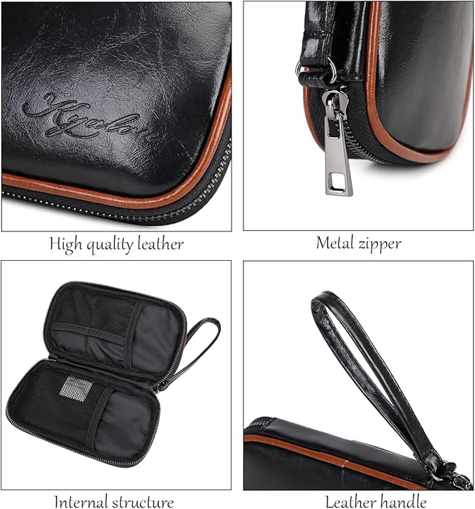 KYALOU Small Electronics Organizer, Travel Cord Case Cable Pouch Tech Carry Storage Bag for Charger, Cable, Phone, Hard drive, USB, Power Bank, Earphone | Single Layer - Black