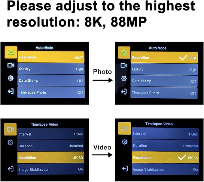 8K Digital Cameras for Photography Autofocus, WiFi 88MP Vlogging Camera with Dual-Lens, Flash, 16X Digital Zoom, Touch Screen, Travel Camera Anti-Shake with Lens Hood, 64GB Card,2 Batteries