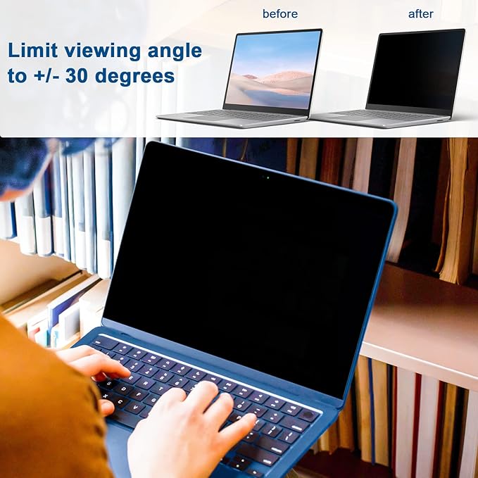 IPROKKO 13.3 Inch Privacy Screen for HP, Dell, Acer, Lenovo, ThinkPad, Asus, Envy, Latitude, Pavilion, Xps - Removable 16:10 Aspect Laptop Privacy Shield - Anti Blue Light Glare Filter