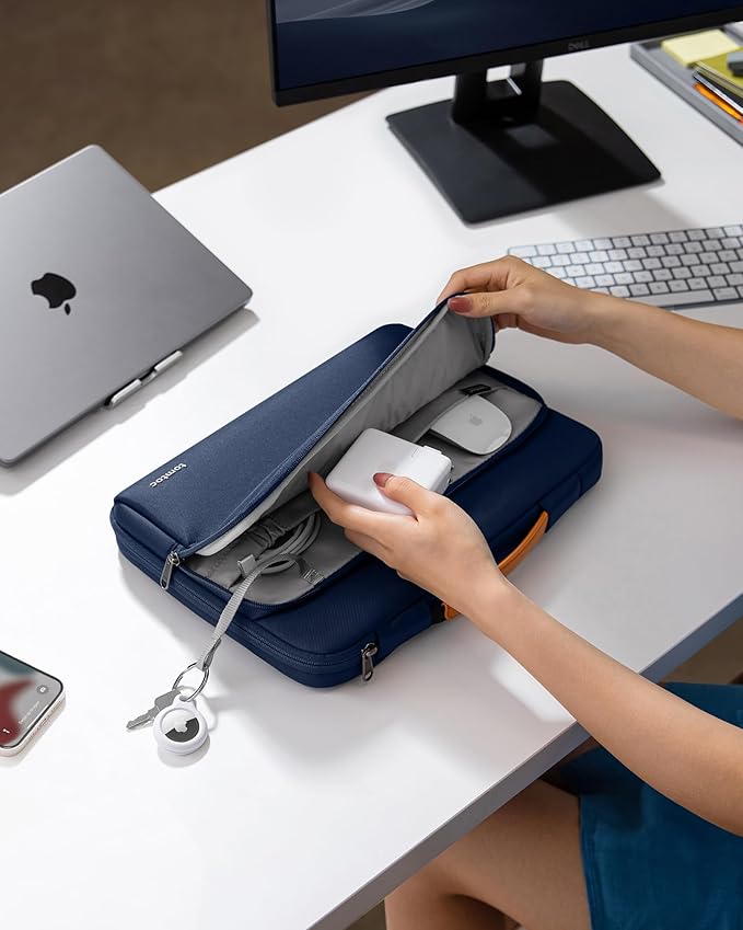 tomtoc 360 Protective Laptop Carrying Case for 2025 13-inch MacBook Air M4/A3240 M3/A3113 M2/A2681 M1/A2337, MacBook Pro M2/A2686 M1/A2337, iPad Pro M4 & iPad Air M3, Water-Resistant Laptop Bag