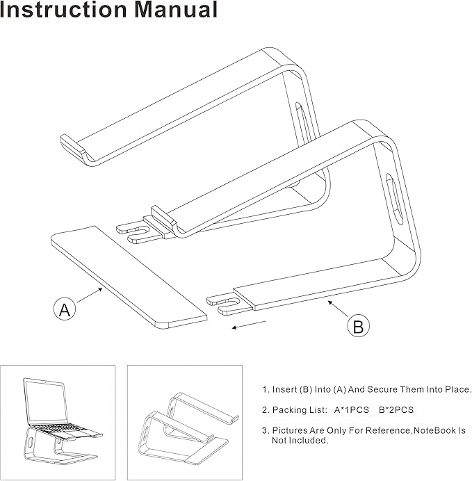 Ergonomic Aluminum Laptop Mount - Detachable Riser Stand Compatible with MacBook Pro/Air HP Lenovo Samsung Dell, All 10-17.3" Laptops (Sky Blue)